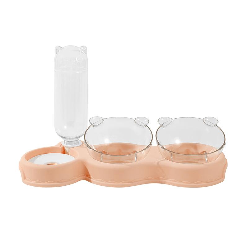 Double Bowl Automatic Pet Feeder Water Dispenser Cat Basin Dog Bowl Cat Bowl Cat Supplies Water Dispenser