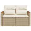 VidaXL Canapé de jardin avec coussins 2 places beige résine tressée 366066