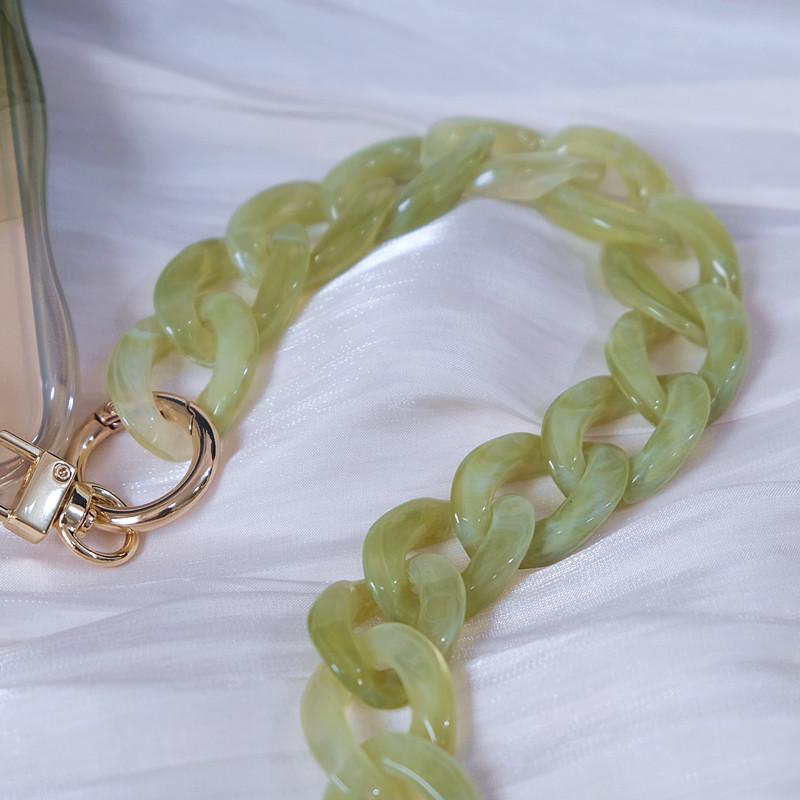 New Phone Accessory Detachable Parts Chain Orange Green Crossbody Resin Luxury Strap Phone Case Chains Acrylic Shoulder Lanyard Hanging Chain