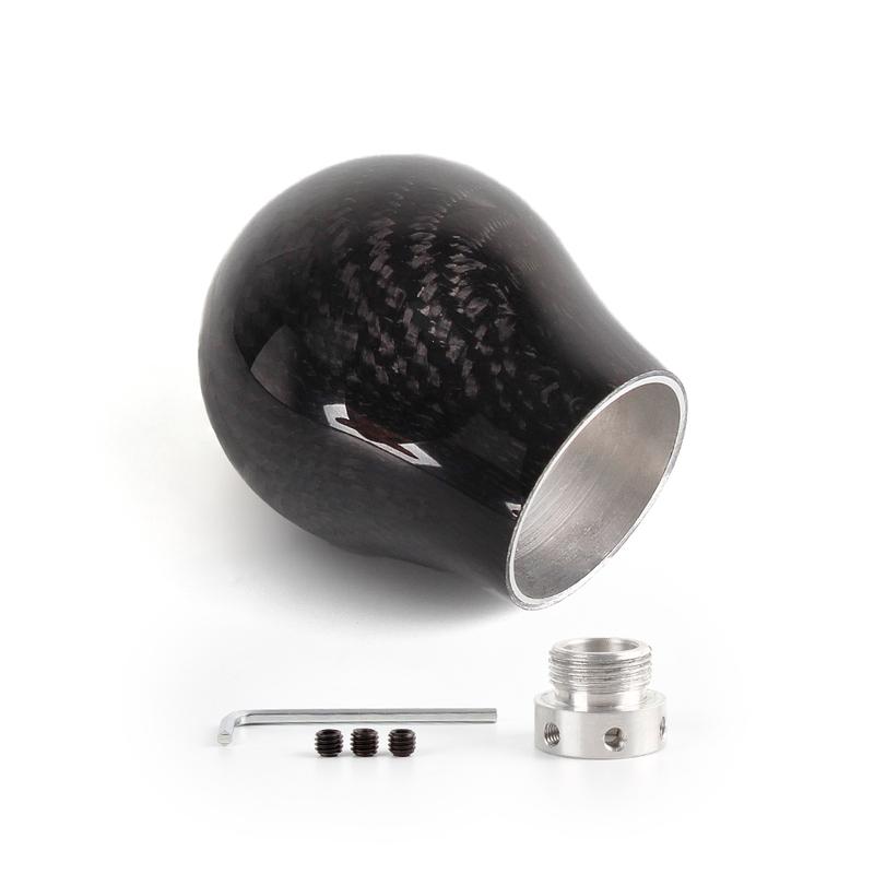 New Arrived Carbon Fiber Gear Shift Knob Manual Transmission Gear Stick Head Shifter Lever Handle With Limiter Adapter SFN135