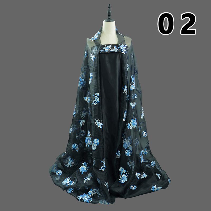 50cm Chinesischer Hanfu Stickerei Stoff Organza Antiker Stil Bestickter Designstoff für DIY Hanfu Hemden Puppenkleidung