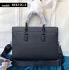 Men's Genuine Leather Anti-theft Briefcase with Combination Lock - Multifunctional Cowhide Business Bag