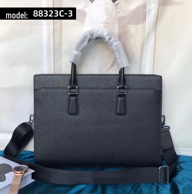 Men's Genuine Leather Anti-theft Briefcase with Combination Lock - Multifunctional Cowhide Business Bag