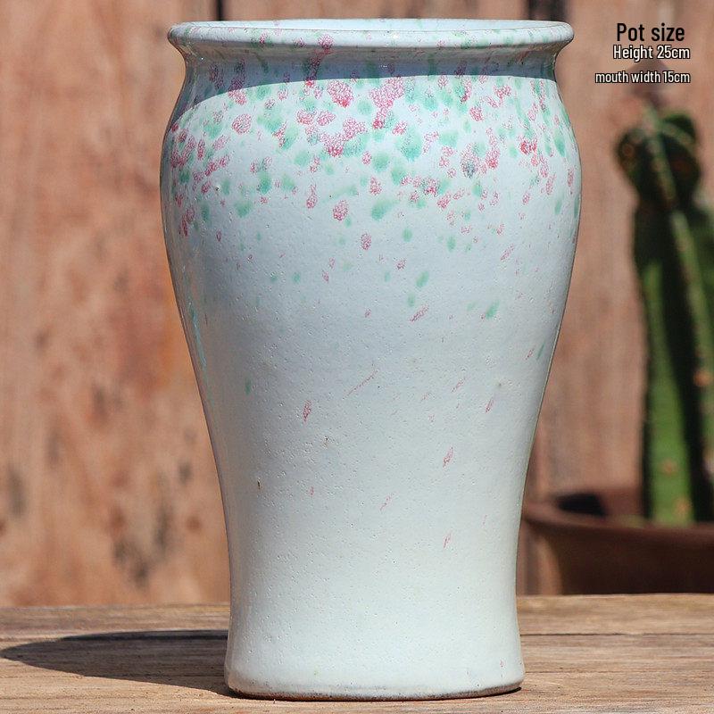 Large Handmade Coarse Pottery Ceramic Flower Pot for Outdoor Courtyard and Home, Ideal for Bougainvillea and Large Succulents