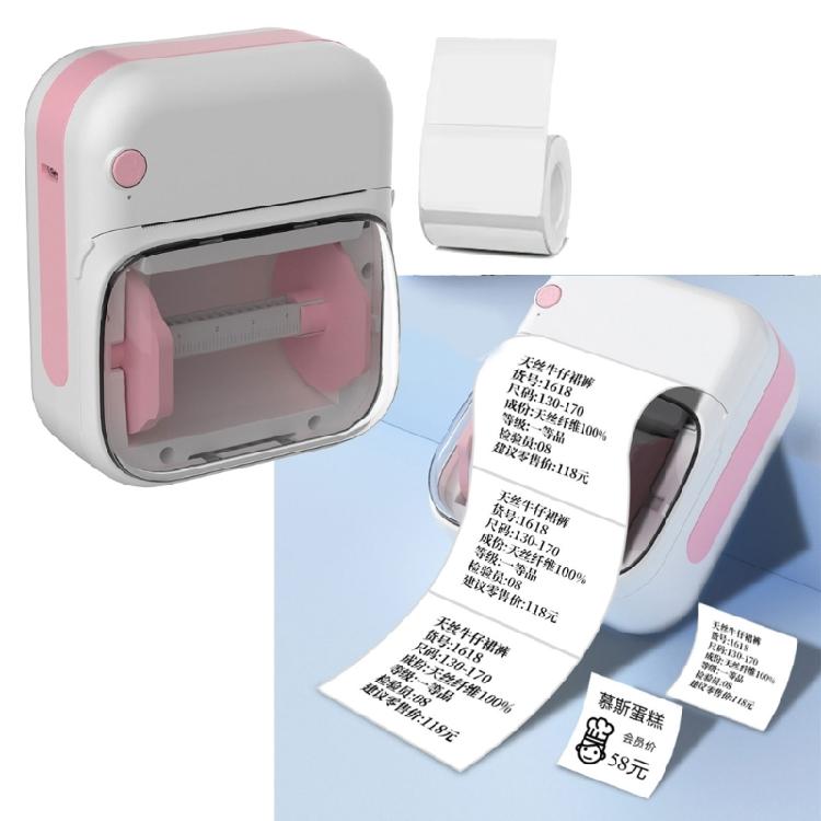 Portable Mini Thermals Printer for Labels Photos and Note Rechargeable Battery No Inks Required Includes 1 Roll Printing Paper