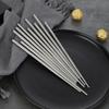 304 Stainless Steel Non-Slip Heat-Resistant Chopsticks - Six-Ring Design for Household and Commercial Use