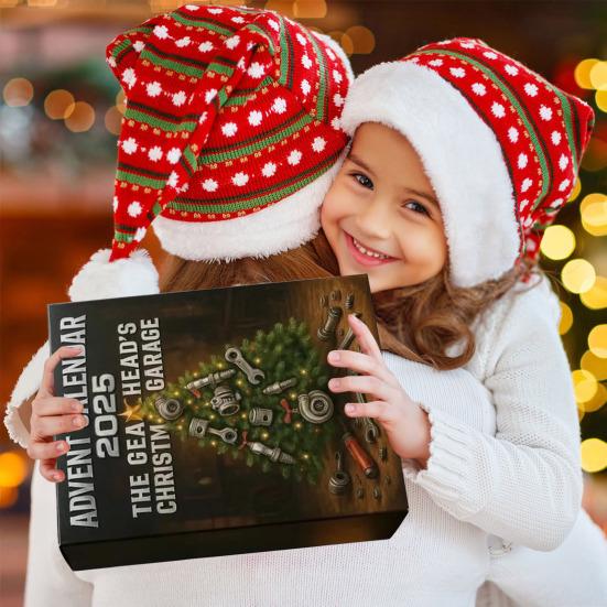 Gearhead Advent Calendar 2025 24-Day Christmas Countdown Box with Acrylic Miniature Car Parts Tools Automotive Holiday Gifts for Car Enthusiasts