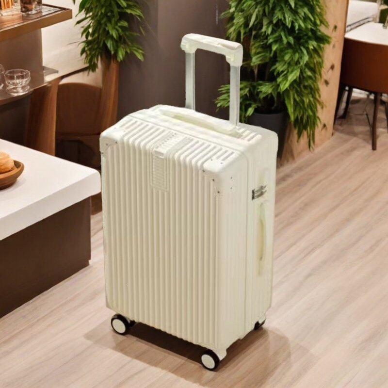Durable Large-Capacity Leather Travel Suitcase with Universal Wheels and Password Lock