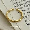 Cui Yan S925 Sterling Silver Korean Twist Knot Minimalist Adjustable Ring for Women