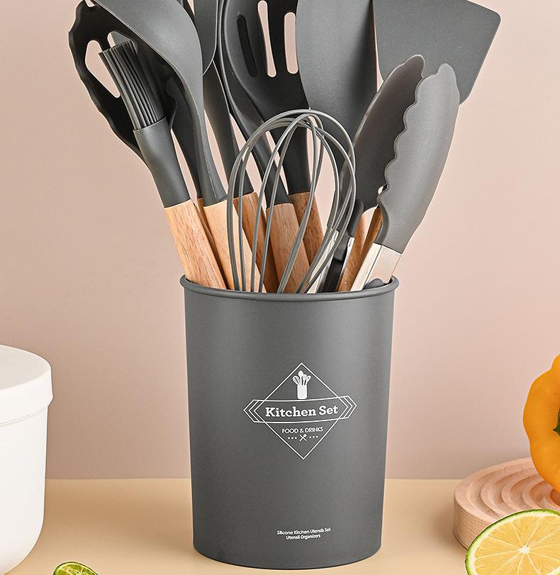 12-Piece Lightweight Silicone Kitchenware Set: Spatula, Whisk & More. Multiple Colors. Safe for Non-Stick Pans.