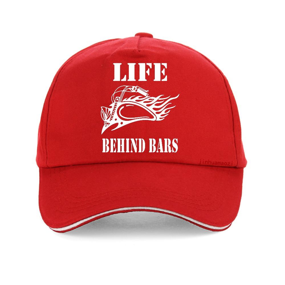 Life Behind Bars Motorcycle Design print baseball cap Fashion Casual Graphic cap summer Breathable snapback hats adjustable hat Adjustable