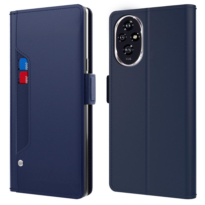 For Honor 200 5G Case PU Leather Stand Make Up Mirror Phone Cover Card Holder