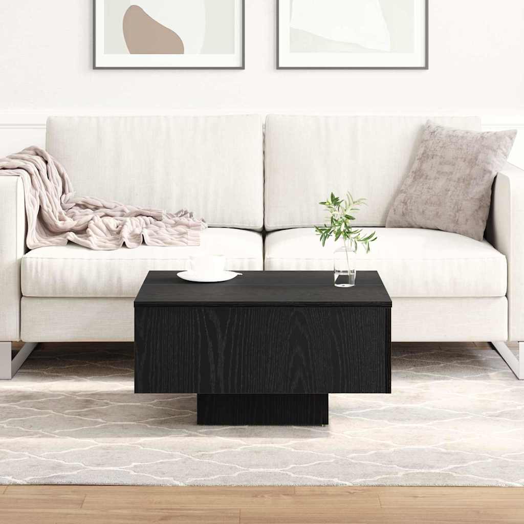 Coffee Table Black Oak Look 60 X 60 X 31.5 Cm Engineered Wood