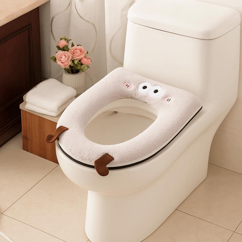 Warm Toilet Seat Cushion Cartoon Washable Toilet Cushion Easy Install Toilet Pad  Home Toilet