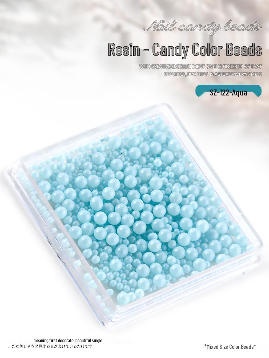 

Macaron Color Candy Bubble Beads: Mixed Size Resin Nail Art Decorations