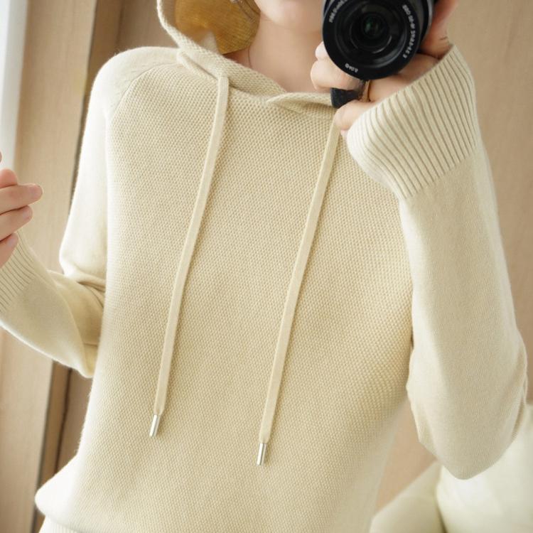 Hooded Knitted Hoodie Women's Autumn and Winter Pullover Casual Loose Sweater Versatile Knitted Sweater