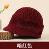 Hat Female rabbit fur fleece thickened knitted hat Warm elderly ear hat Winter cold resistant versatile wool hat