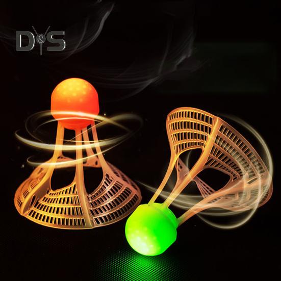 2 Pcs Badminton Shuttlecocks Baseball Practice Windproof Lighting Birdies 360-Degree Lighting Badminton Balls for Sports Activities Fitness