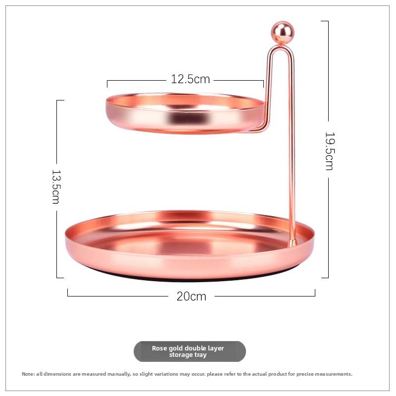 

Nordic ins light luxury double-layer tray - gold cosmetic organizer & jewelry display stand рожевий колір золота