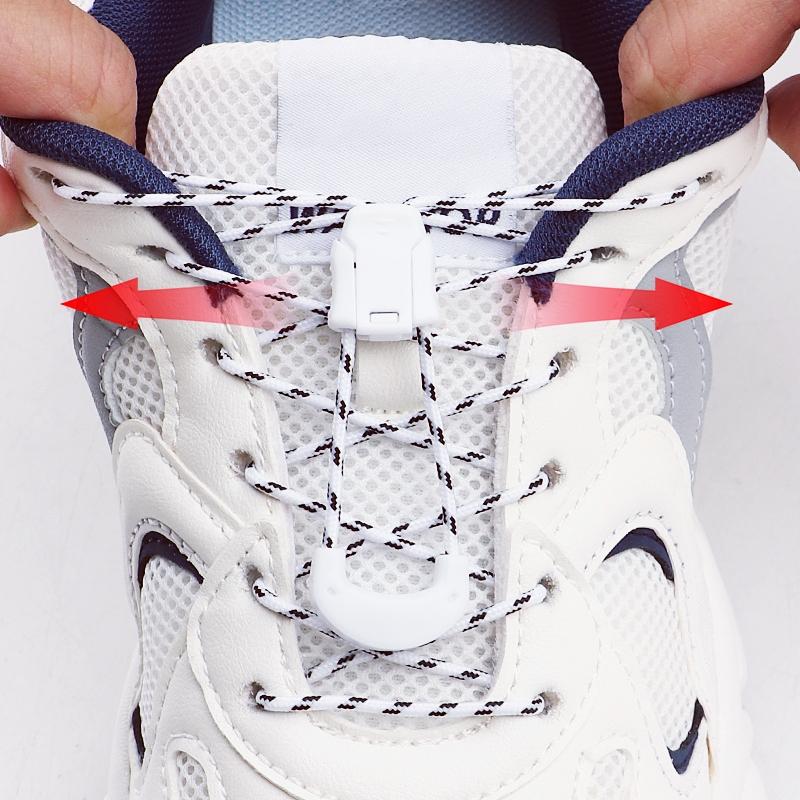 Druck-Zug-Verschluss Schnürsenkel ohne Binden Reflektierende Elastische Schnürsenkel Anti-Rutsch Ersatz für Sneaker & Freizeitschuhe 120/140/160cm Länge