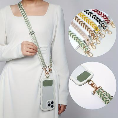 Cordino universale regolabile per cellulare da donna, tracolla singola, con ciondolo a forma di perla, corda anti-perdita