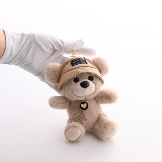 Cute Bear Wear Hat Keychain Soft Plush Backpack Charm for Girls Adorable Keyring Gift for Mothers Lovers Family Friends Colleagues