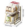 Kitchen Storage Rack 2-Tier Non-Slip Display Organizer Stand Kitchen Storage Shelf for Adults Home Indoor Tabletop Dormitory