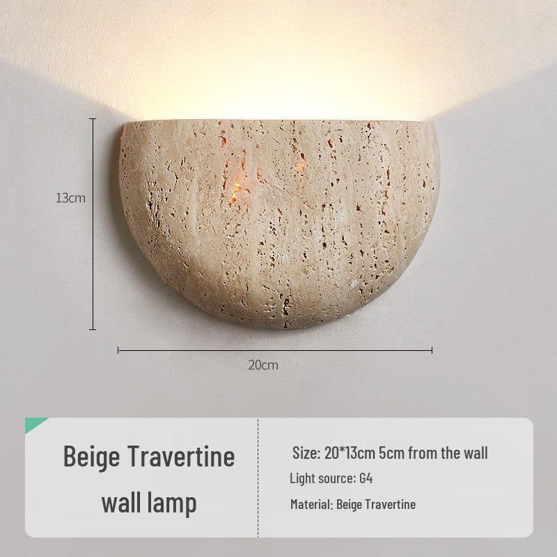 Wabi-Sabi Gelbe Travertin Nachttischlampe: Retro-Stil für Schlafzimmer & Wohnzimmer