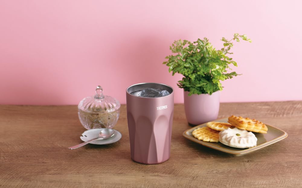 Thermos Vacuum Insulated Rose RBW Tumbler, 400ml, Brown, Glass-like Design, JTC-400