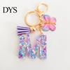 Mobile Phone Charm Butterfly Initial Letter Keychain Pendant Exquisite Practicality Backpack School Relief Craftsmanship Bag Decoration Purple
