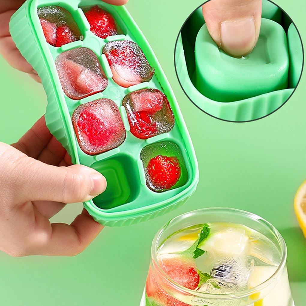 Tragbare Wiederverwendbare Silikon Eiswürfelform Bar Club Flexibel Staubdicht Weineiswürfelform mit Deckel Gadget Zubehör