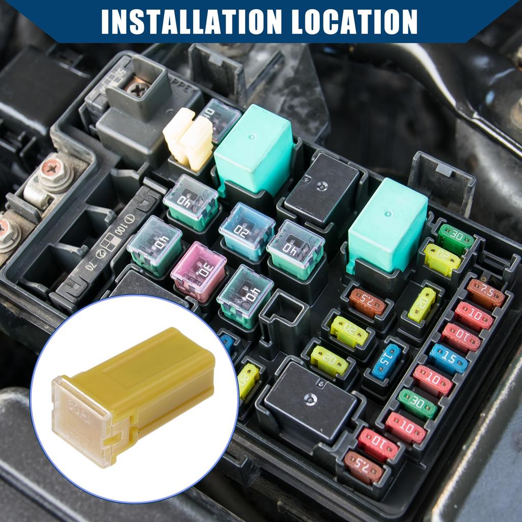 Hihaha 60A Micro Cartridge Fuse / FMM M-Case Type Fuse for Internal Engine (Vehicle)