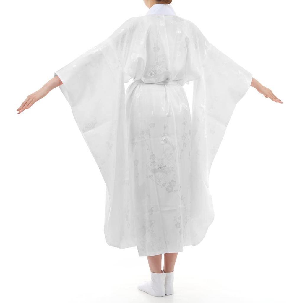 Hasegawa Ready-to-Wear Long Under-Kimono Undergarment, White, with Kakeeri Collar and Bonus 2 Collar Stiffeners (White, Size M)