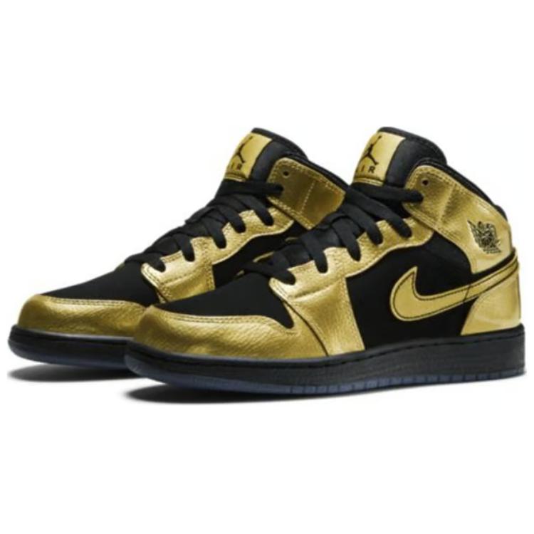 Air Jordan 1 Mid Bg 'Moneda de Oro Metálico' Gs 555112-905