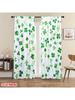 2pc  2D plane printing Minimalist Curtains Clover Cascade Polyester Easy Install (without rod) Decorations Inside Ldeal for