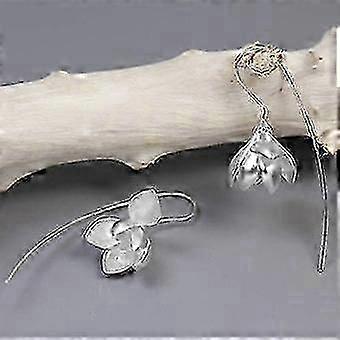 2025 Sterling Silver Earrings Elegant Magnolia Flower Drop Earrings Natural