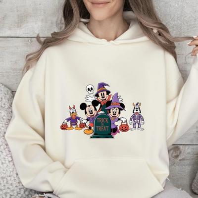Disney Eltern-Kind-Kostüm Kinder Halloween Kürbis Mickey Familie Herbst und Winter Reine Baumwolle Mehrfarbiges Sweatshirt
