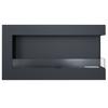 Wall mounted Bioethanol fireplace DELTA TÜV right-sided with decorative stones with glazing set
