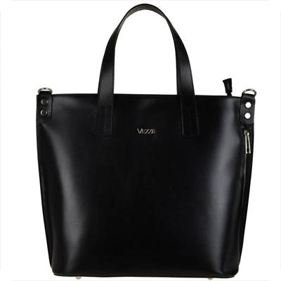 Vezze Leather Shopper Bag Black XL