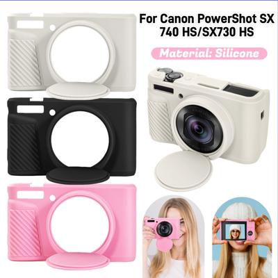 Silicone Protective Cover For Canon PowerShot SX740 HS/SX730 HS Rubber Camera Bag Skin Detachable Lens Cap Protective Cover