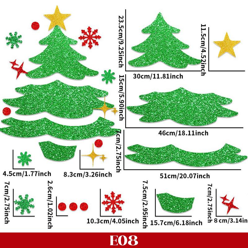 Christmas Door Window Stickers Felt Cloth Cartoon Snowman Santa Claus Elk Wall Sticker for Winter Xmas Noel Happy New Year Decor