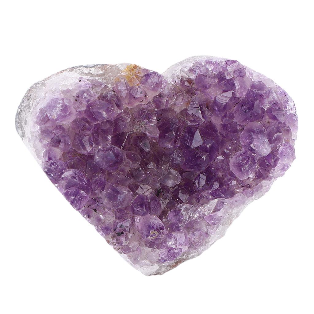Amethyst Cluster Heart Shaped Absorb Negative Energy Amethyst Cluster Geode Specimen for Meditation Home Office Decor