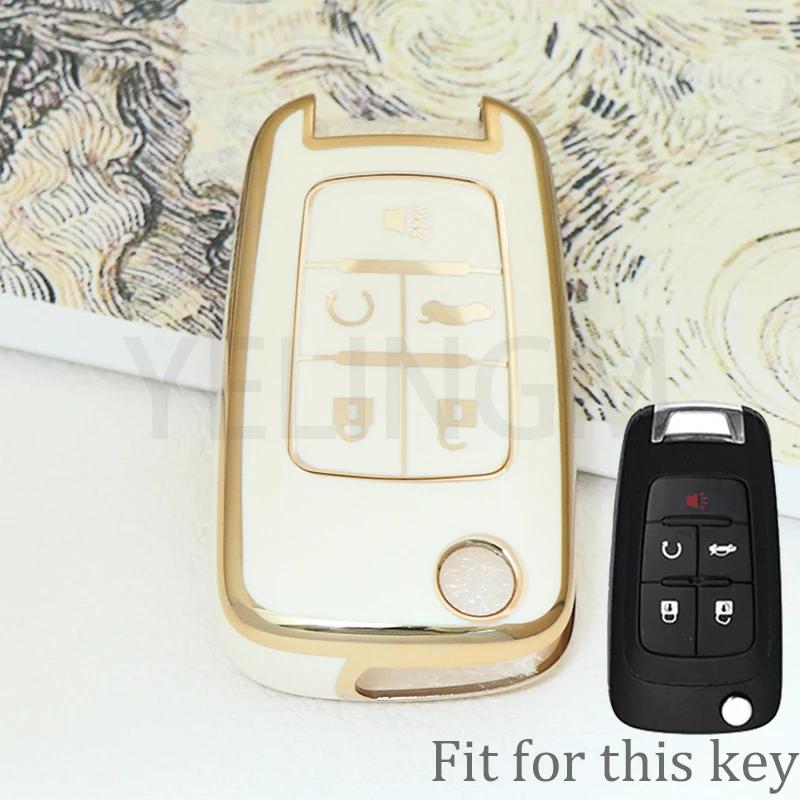 For Chevrolet Cruze Impala Camaro Garna Equinox Volt Yakista AVEO Impala GMC Terrain TPU Flip Car Key Fob Case Cover Keychain