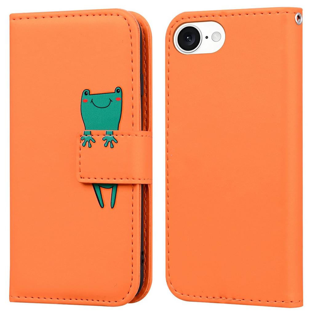 For iPhone 16e Case Cartoon Pattern Wallet Leather Phone Cover