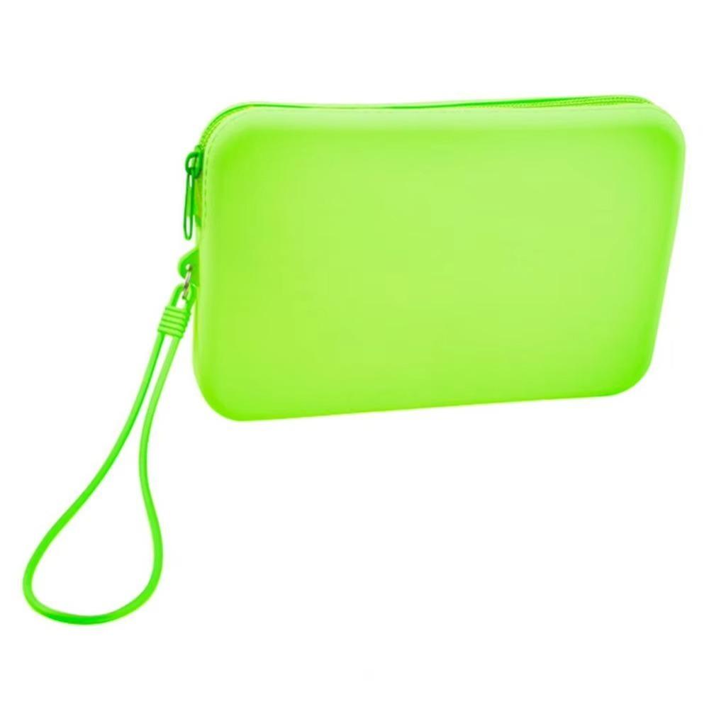 Large Capacity Silicone Cosmetic Organizer Solid Color Portable Makeup Pouch  for Outdoor