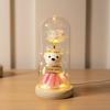 Mother's Day Gift Gold Foil Rose Immortal Flower Bear Glass Cover Ornament Valentine's Day Gift Night Light