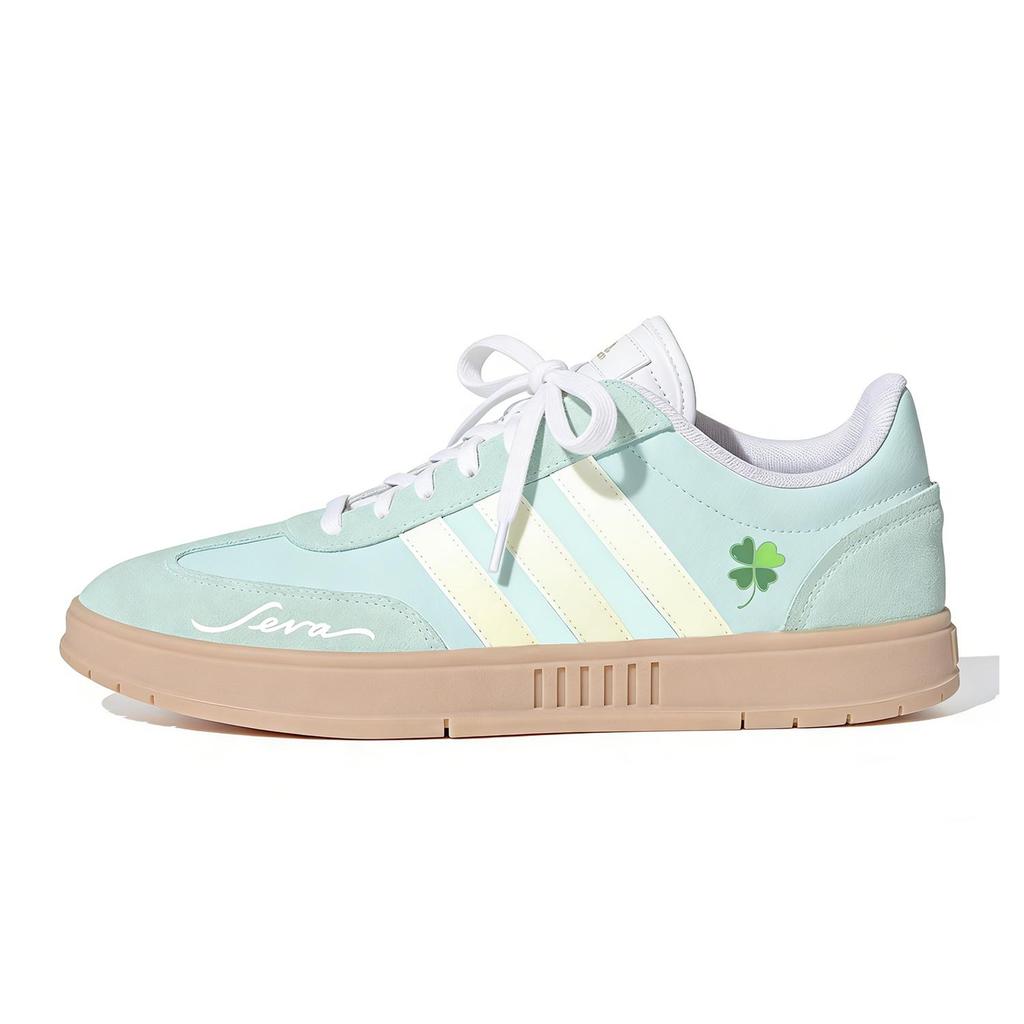 Adidas Gradas Lime Mint Shopping Bag Leather Abrasion Resistant Low Top Skateboard Shoes Unisex Green White IE9044(Team-735)-Random packaging bags