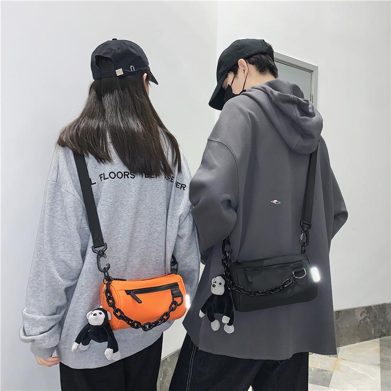 Single Shoulder Bag, Men's Street Style Round Tube Boyfriend Messenger Bag, Men's Lightweight Small Crossbody Bag