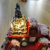 Christmas Resin Truck Toy Vintage Pickup Truck Car with Tree New Year Christmas Decoration Adornments Gift