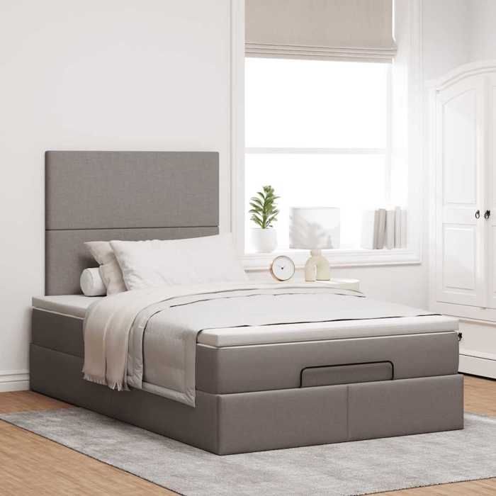 Maison Exclusive - Cadre de lit ottoman avec matelas taupe 120x200 cm tissu
